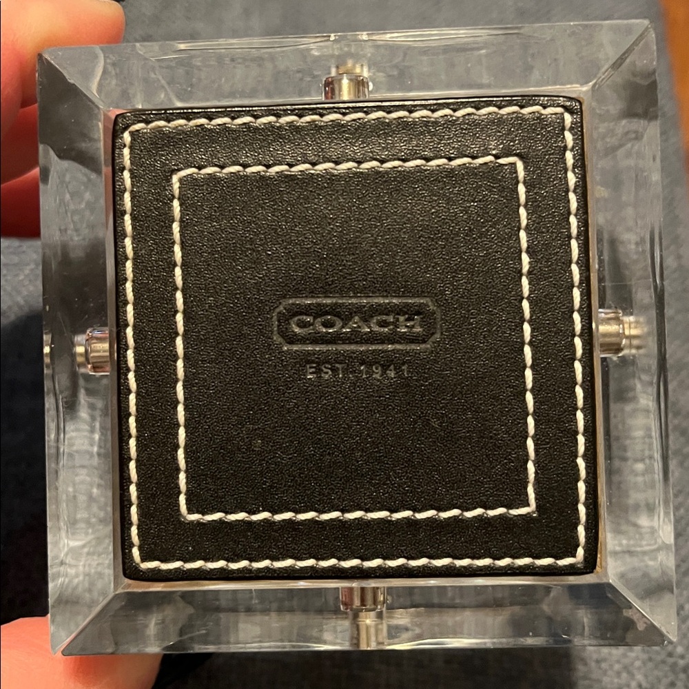Coach Black Leather and Clear Acrylic Box